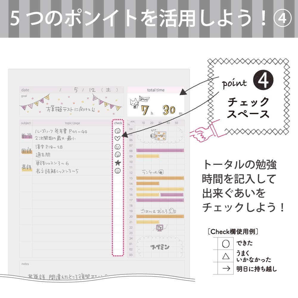 Kokuyo Campus Study Planner Notebook, Daily Ruled, Semi-B5, Gray