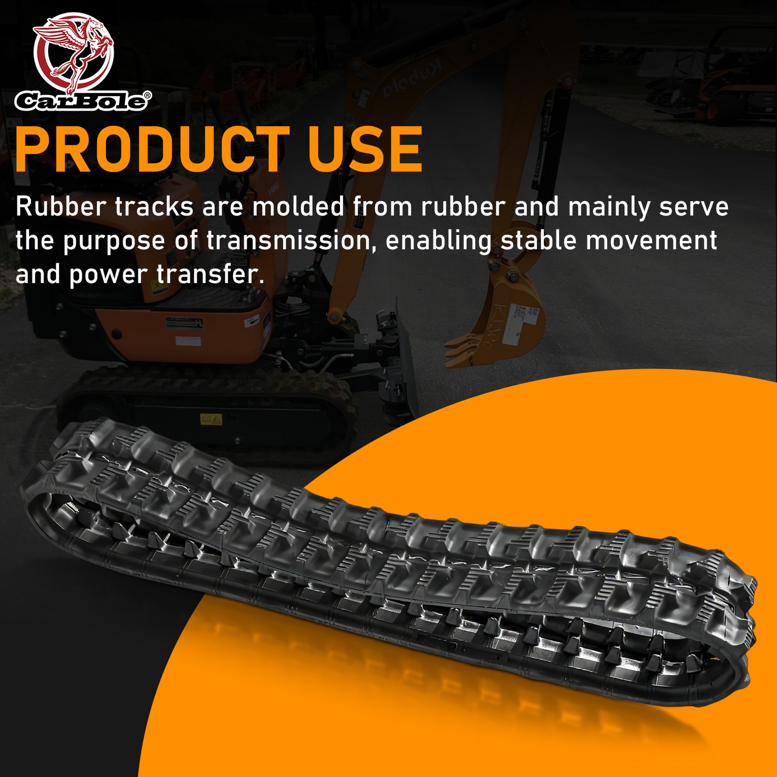 2PC 180x72x37mm Rubber Tracks Fits For AGT Excavator Models H12 H12S DM12-C H15