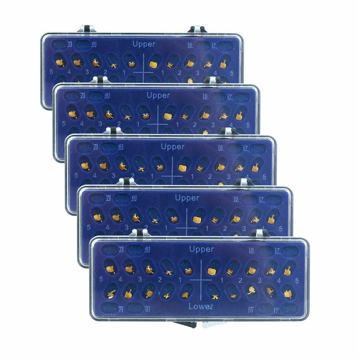 10Packs Dental Bracket Braces 24K Gold Plated Orthodontics MN 022 MBT 3.4.5 Hook