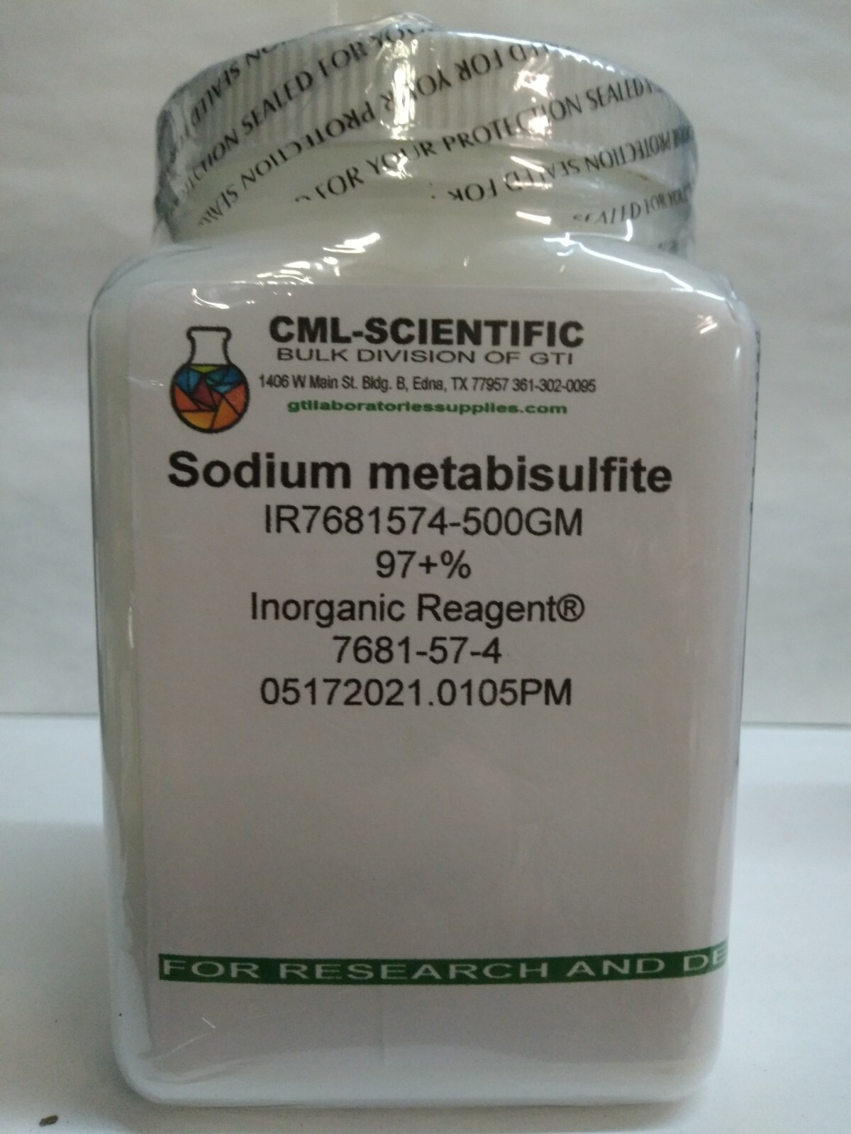 Sodium metabisulfite, 97+%, Inorganic Reagent® 500g