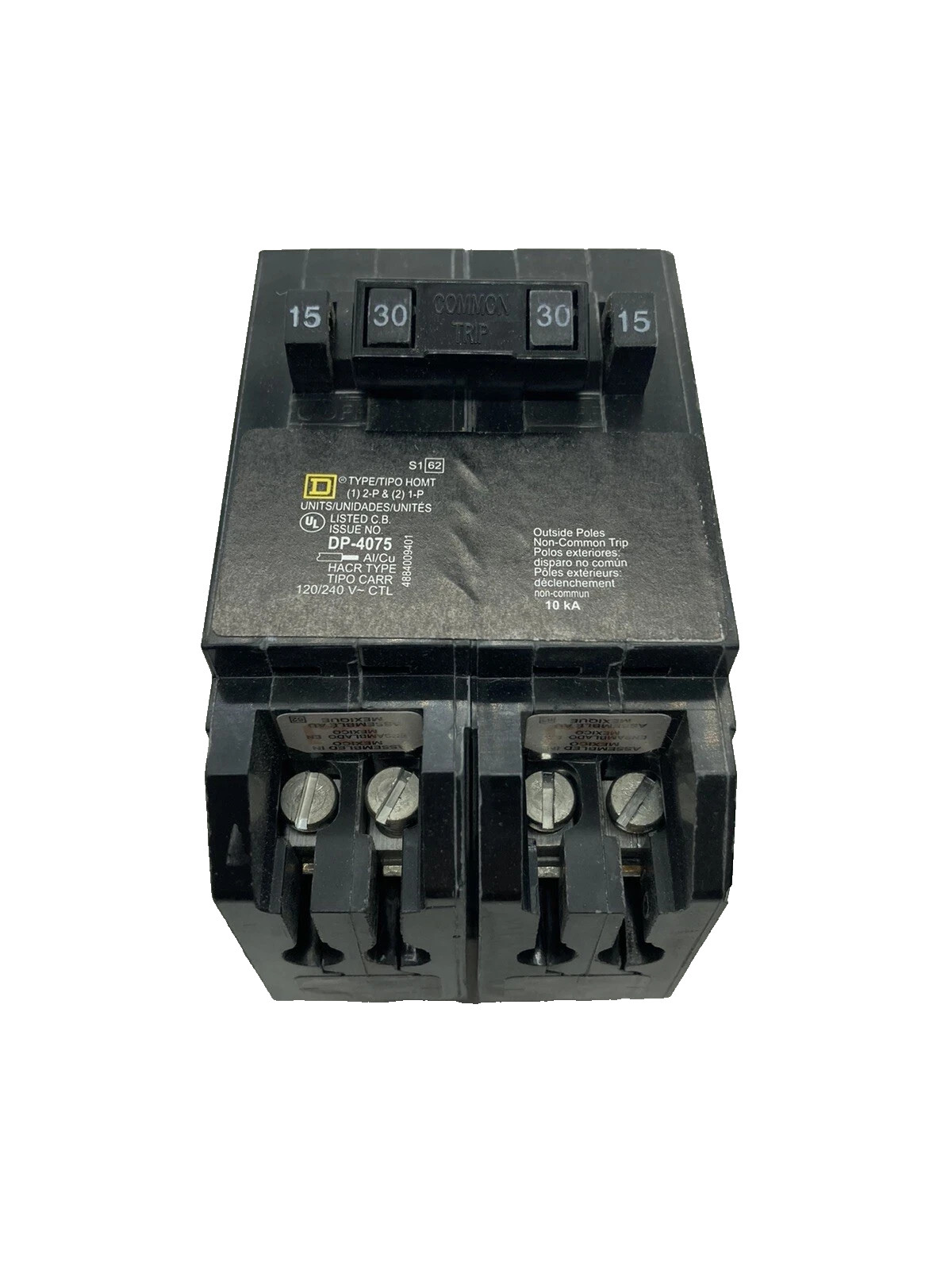Square D Quad HOMT1515230 Plug-On 15/30A Tandem Breaker (2) 1P-15A / (1) 2P-30A