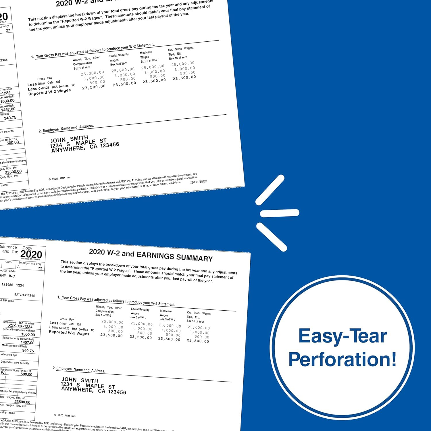 Professional Perforated Paper, 500 Sheets, 2 Part Perf