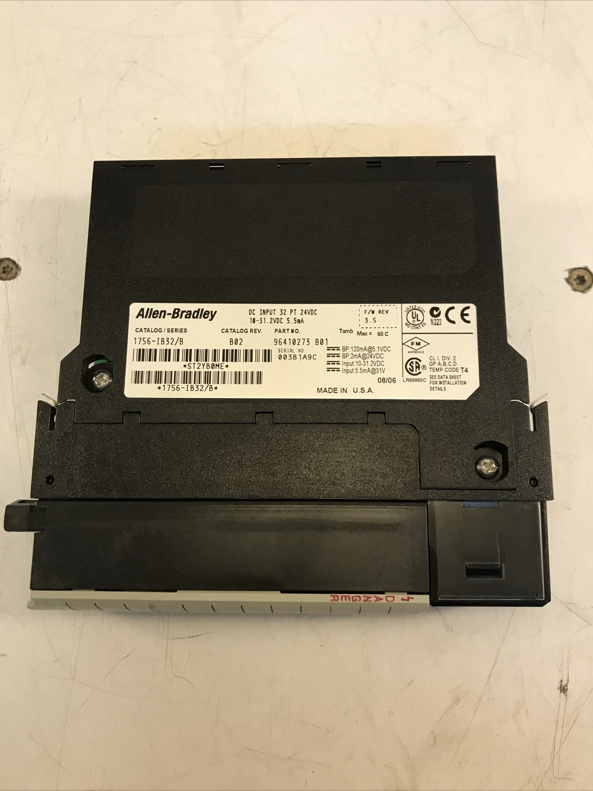 Allen Bradley 1756-IB32/A SER A REV K02 Module tested working