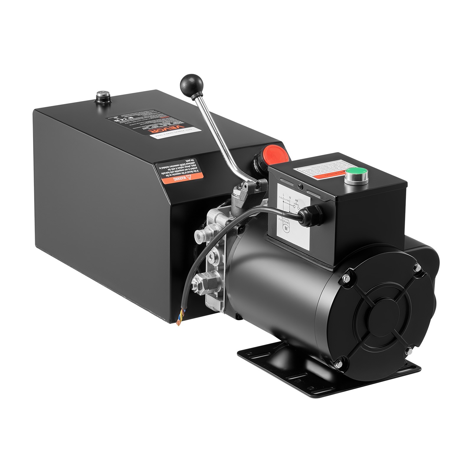 VEVOR Hydraulic Pump Power Unit AC 220V 15 Quart Single Acting Hydraulic Unit