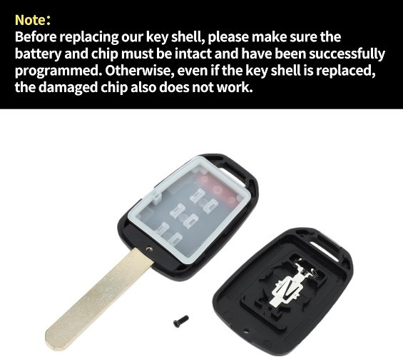 Replacement Key Fob Case for 2013-2015 Honda Accord, 4-Button Remote Shell MLBHL