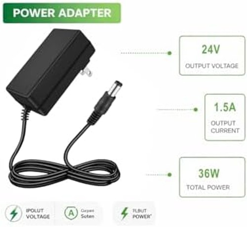 24V 1.5A Power Supply AC Adapter, 100-240V 50-60Hz to DC 24V 1.5A Switching C…