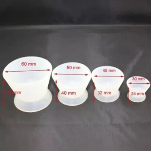 Dental Lab Rubber Mixing Bowls Cup Silicone No-Stick Flexible Bowl Acrylic 4Size