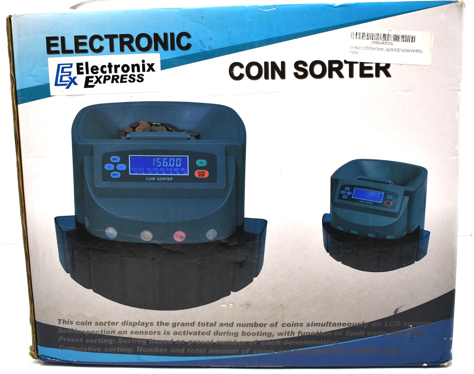 Electronix Express Elecrtonic Coin Sorter and Counter with LCD Display