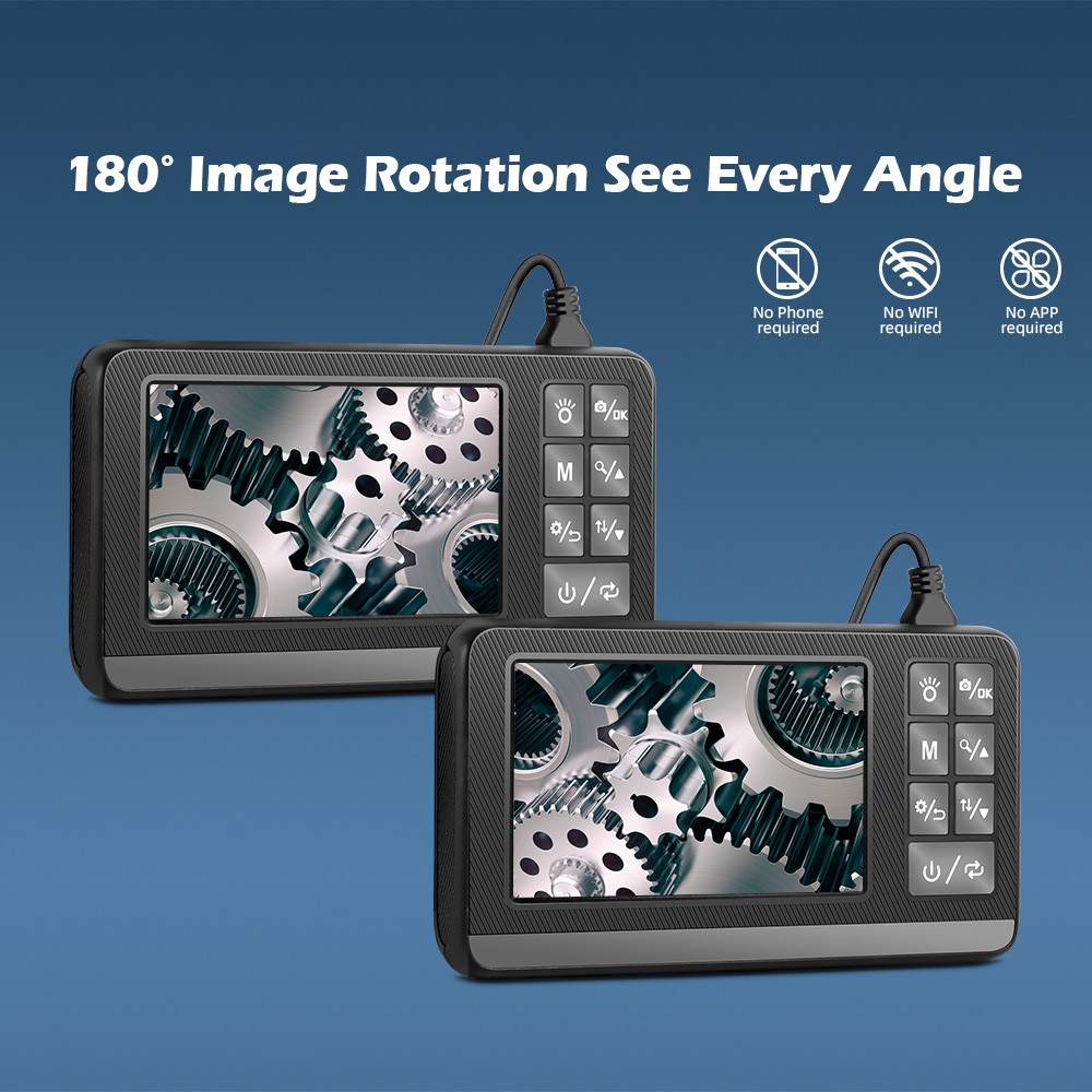 IP67 Rated Dual Lens 5M Camera Built LCD Screen Pipe Drain Inspection Scope
