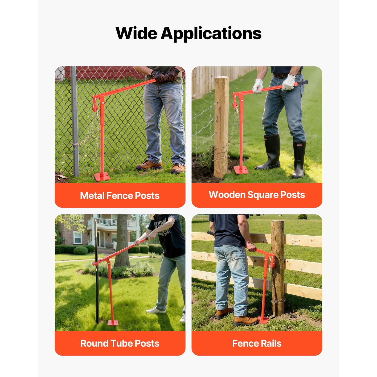 Uimoso 36in Heavy Duty T Post Puller for Fence Removal, Lifting Chain Excluded