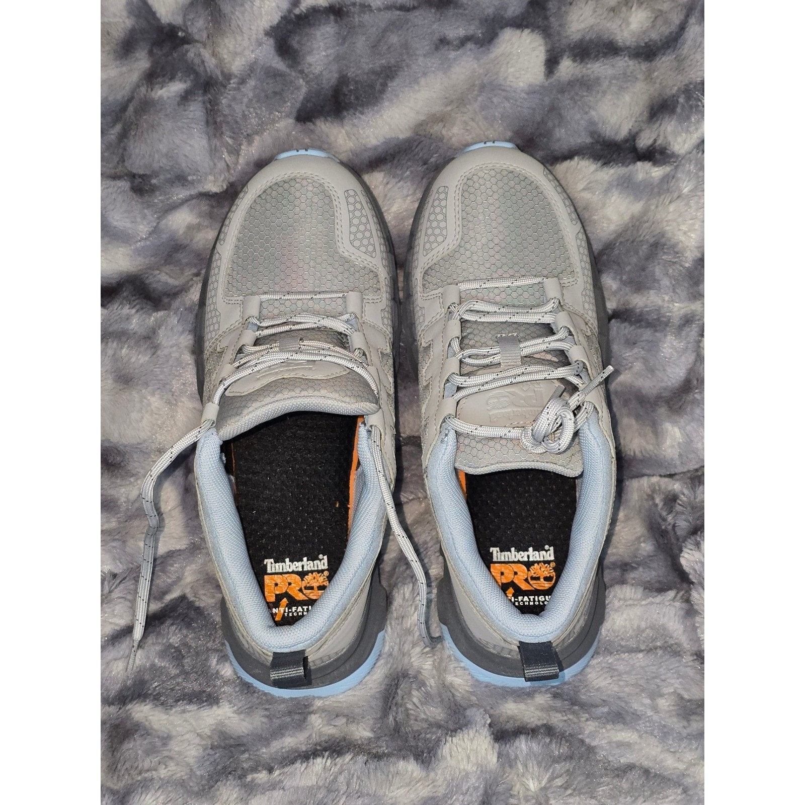 NEW Timberland PRO Women’s Composite Toe Work Shoe Tan Blue Gray Size 9.5