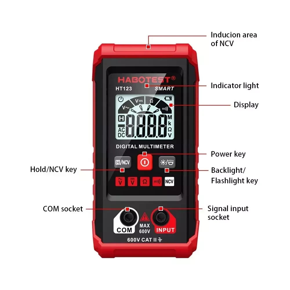 AUTO Scanning Digital Multimeter Smart Voltmeter Ohmmeter AC DC Meter Tester