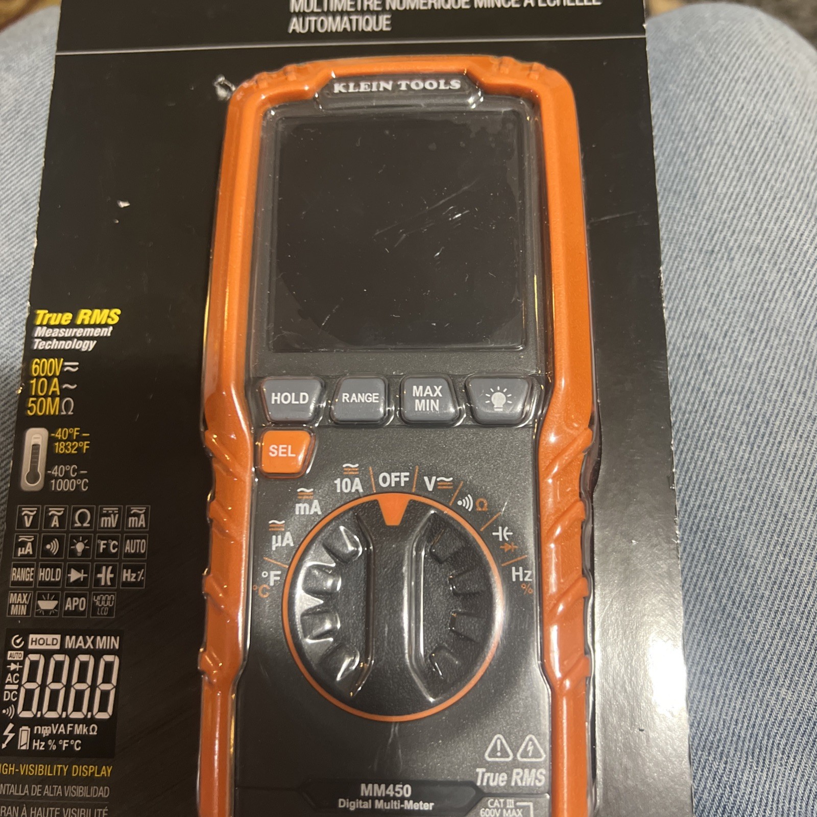 Klein Tools MM450 TRMS Multimeter Voltage Current Resistance Temperature Test