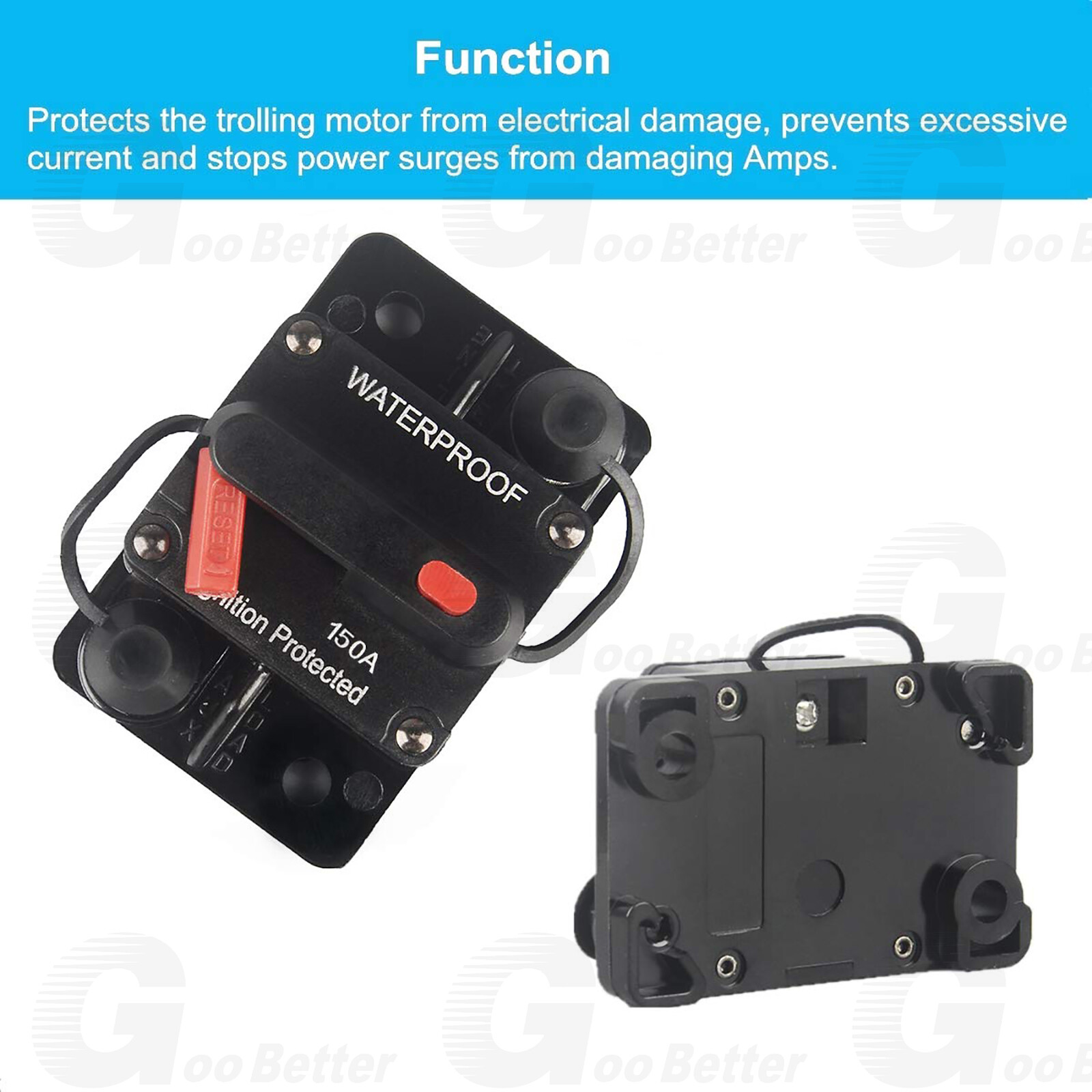 30-300Amp Waterproof Car Circuit Breaker Fuse Reset for Boat Auto RV DC 12V-48V