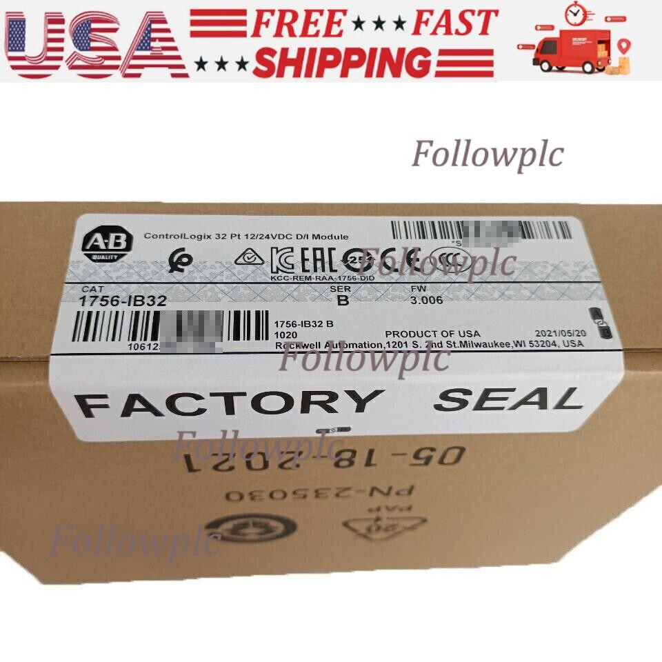 New Factory Sealed AB 1756-IB32 ControlLogix 32 Pt 12/24V Module AB 1756 IB32