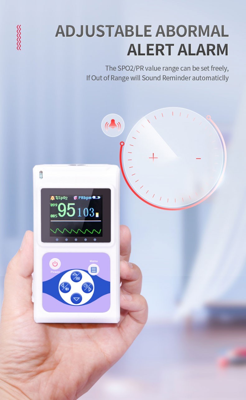 Handheld Pulse Oximter 24 Hours SPO2 monitor Blood Oxygen Saturation+Software
