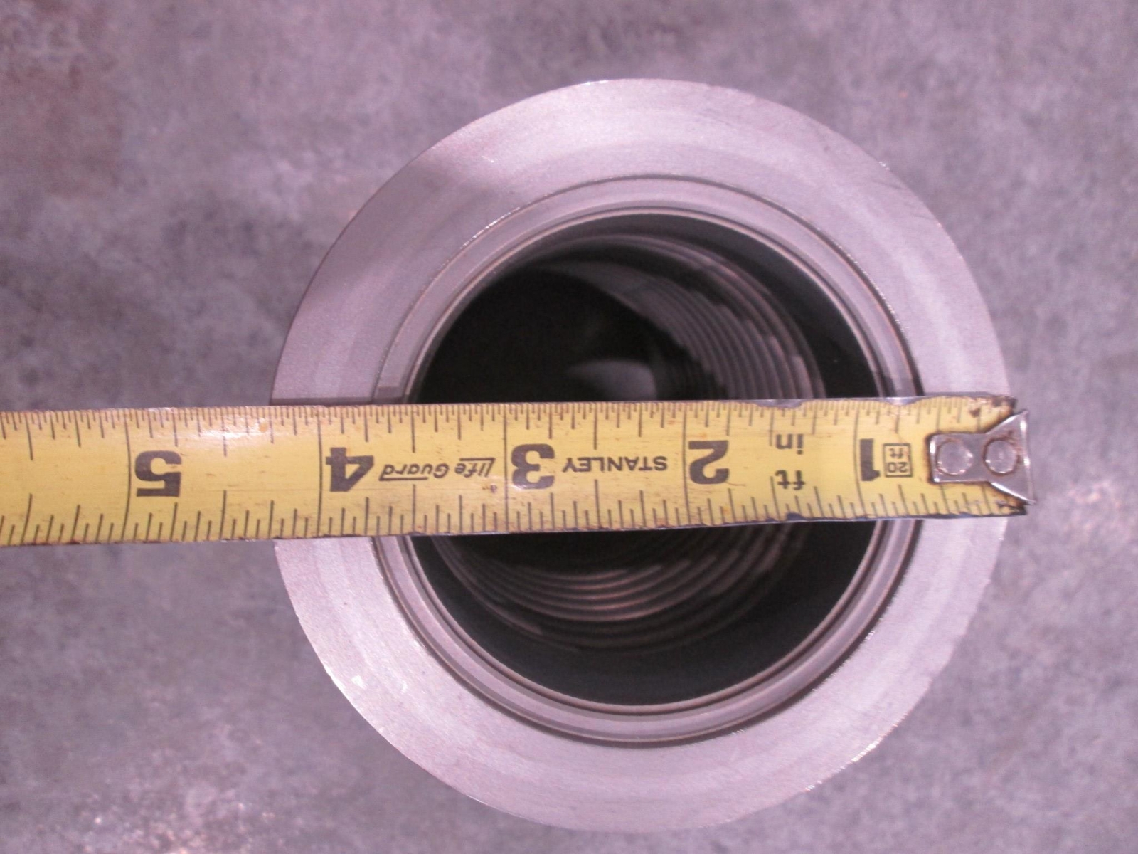 Stainless Steel Formed Bellows Vacuum Pipe/Hose, 7″L, 107MM Flange, Used