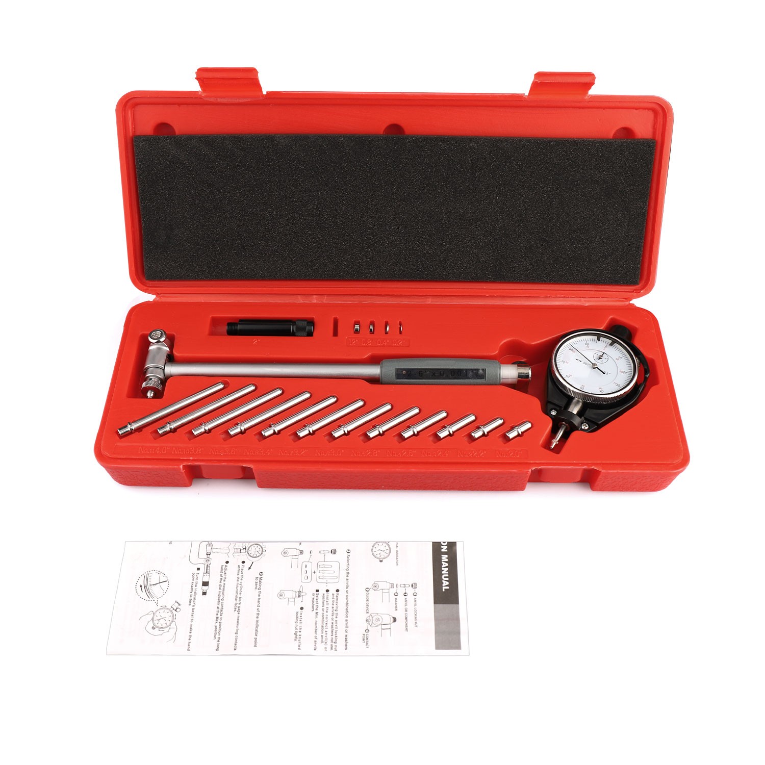 Dial Bore Gauge 0.001″ Deep Engine Hole Cylinder Measurement Gage Indicator 2-6″