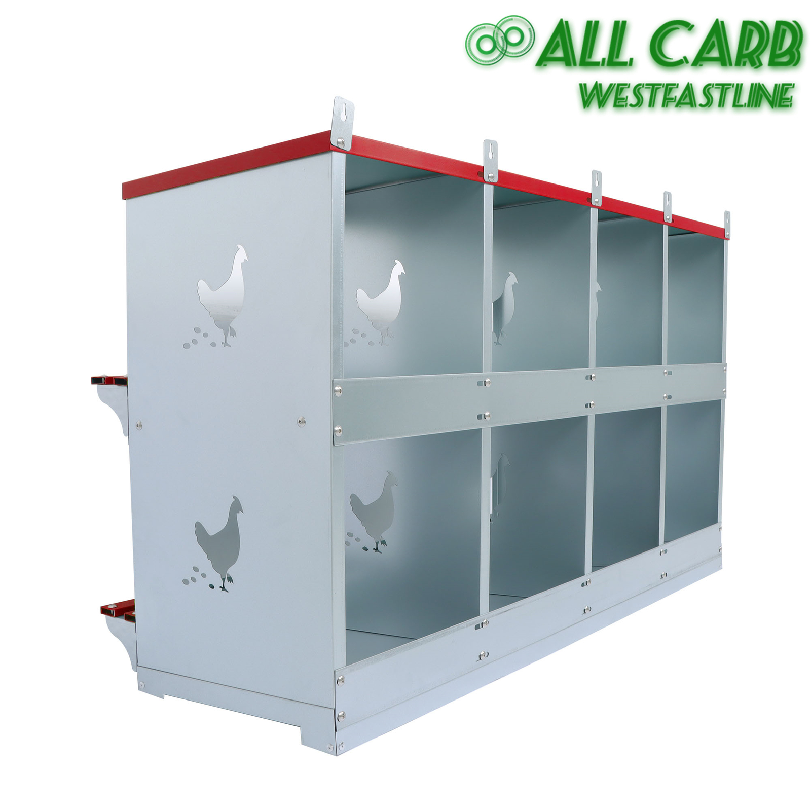 Chicken Nesting Boxes 8 Hole Metal Poultry Nest Box Wall Mount For Hens