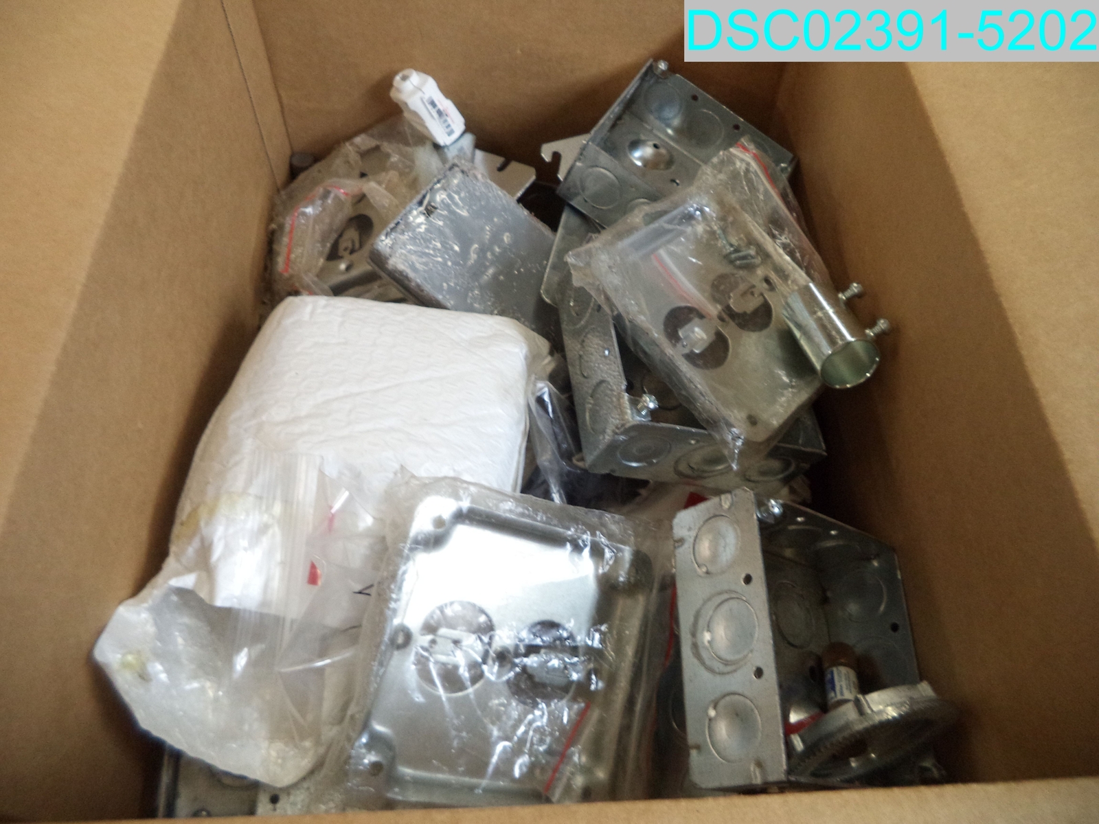 QTY=42 LBS: Mixed Lot of Electrical Supplies Fittings Boxes Conduit Fuses & More