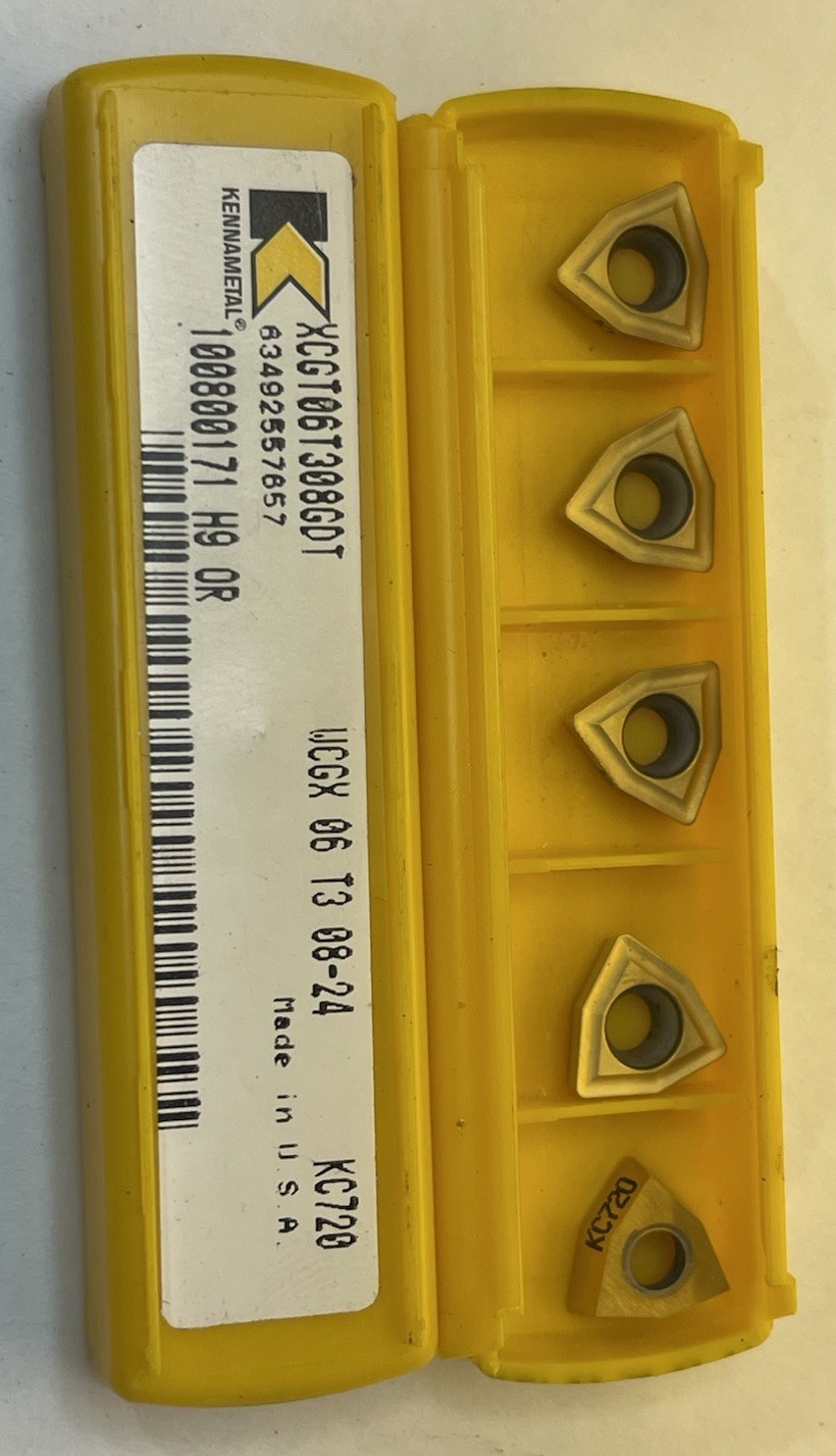 XCGT 06T308 GDT KC720 ISO ID: WCGX06T30824 KENNAMETAL INSERT Qty.10 (26MY128)