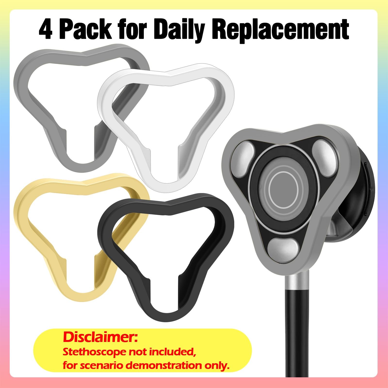 4 Pack Protective Covers Compatible Digital Stethoscope Devices