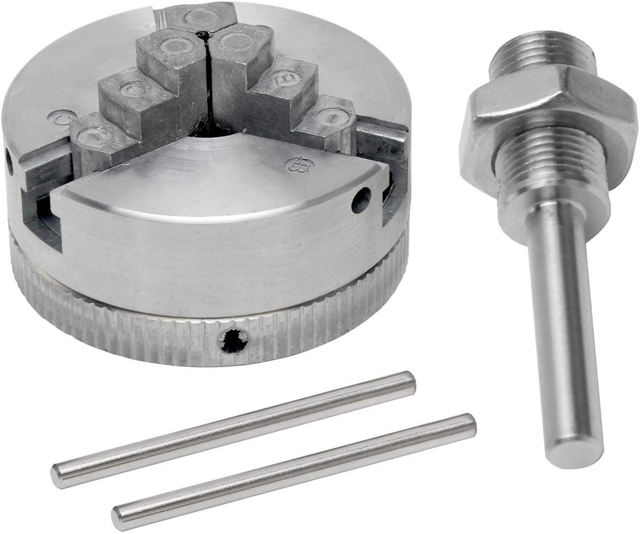 Z011 Mini Lathe Chuck Set – Self Centering Zinc Alloy 3/4 & 4 Jaw Chucks with…