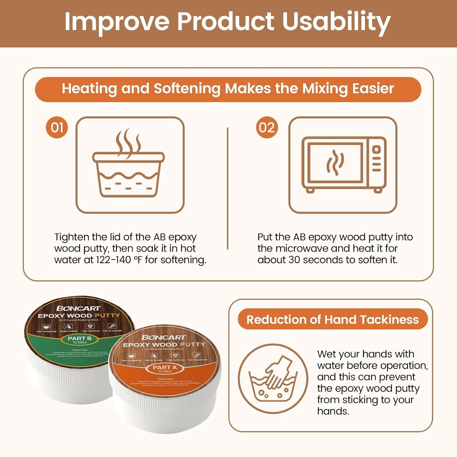 Epoxy Wood Putty, High Strength Filler Putty, Stainable 2-Part Epoxy Filler, …