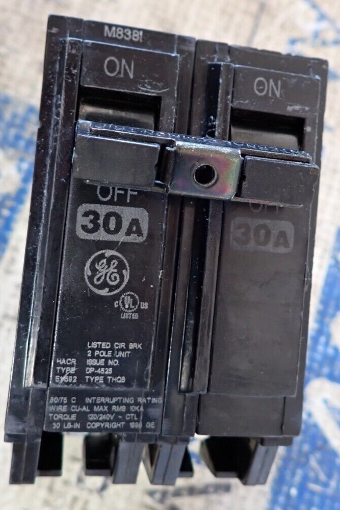 GE THQB2130 30 Amp 120/240 VAC 2 Pole Type THQB Bolt-On Circuit Breaker – TESTED