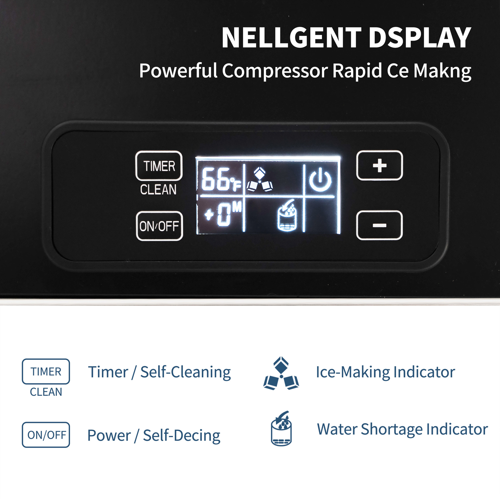 Commercial Undercounter Ice Maker Stainless Steel Freestanding Ice Cube Machine
