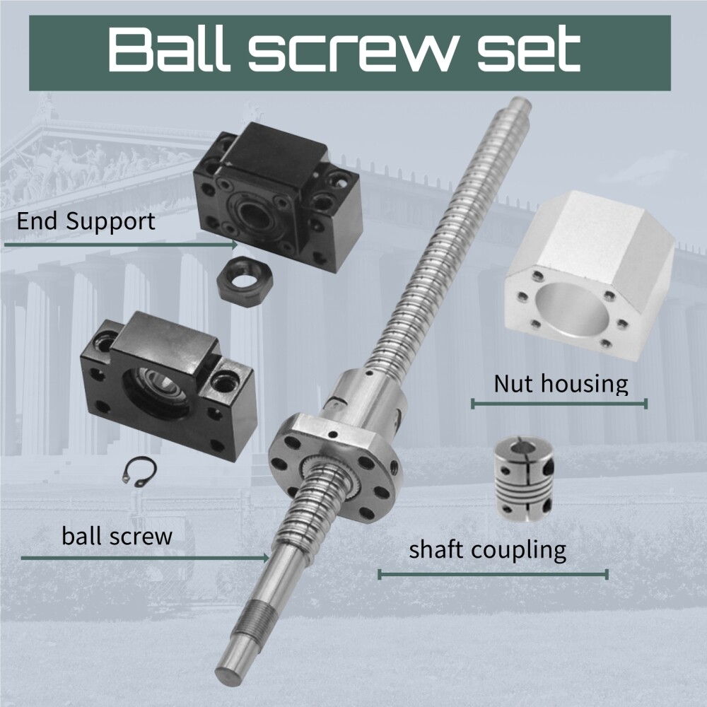 SFU1605 Ball Screw 250-2000mm Ballscrew+BK/BF12+Nut Housing+6.35*10mm Coupler