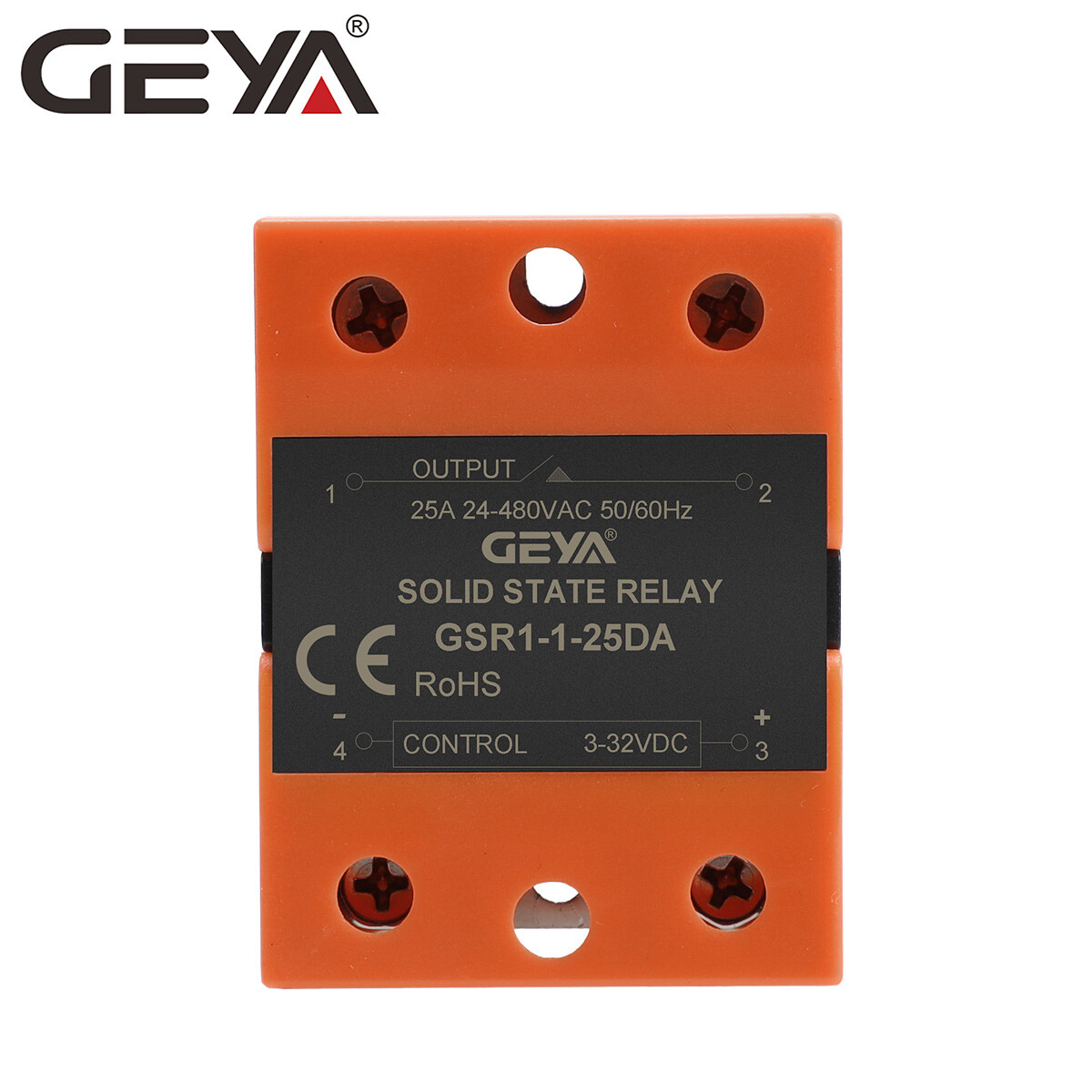 GEYA Solid State Relay Module SSR-10/25/40/60/80/100/120DA 3-32VDC to 24-480VAC