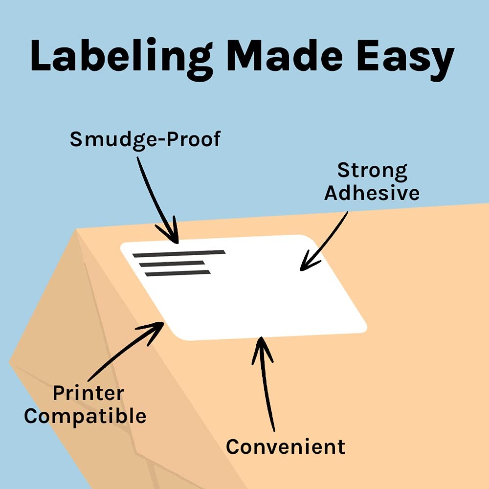 Premium Label Supply White Sticker Shipping Labels – 4″ x 100 Labels,