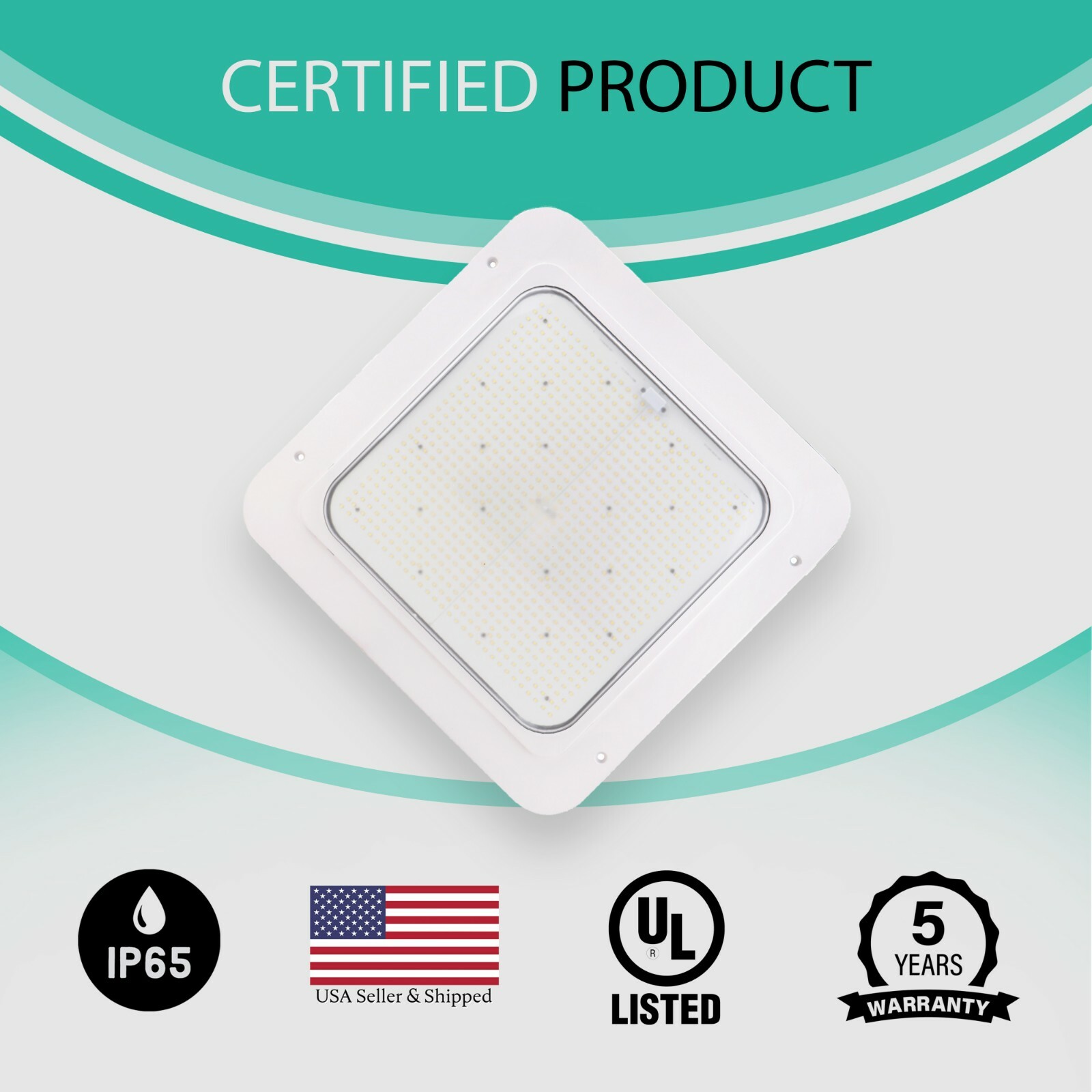 240W Max Gas Station Canopy Lights 5700K Watt Selectable (240/180/150W) 33600lms