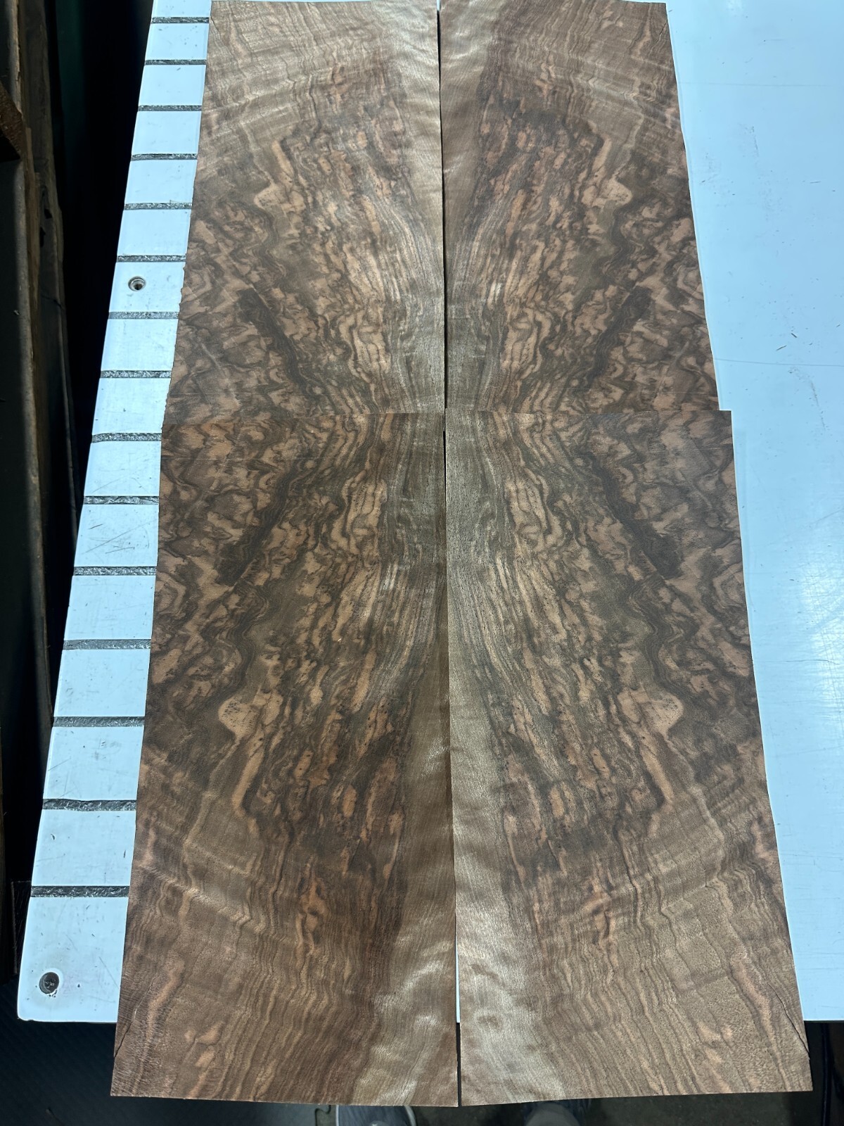 European Walnut Burl Raw Wood Veneer 2 sheets 16.5» x 7.5» 331DD