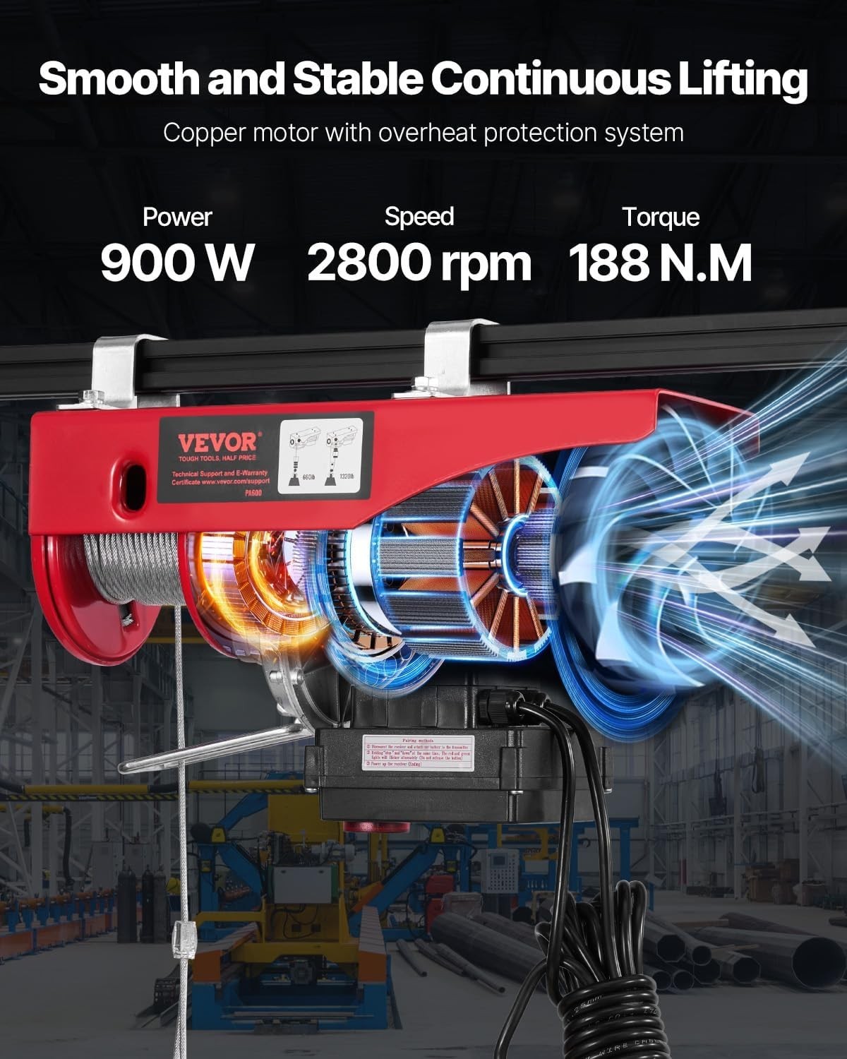 120V Electric Winch – 328 ft Wireless Remote Control, 14 ft Wired with 1320lb…