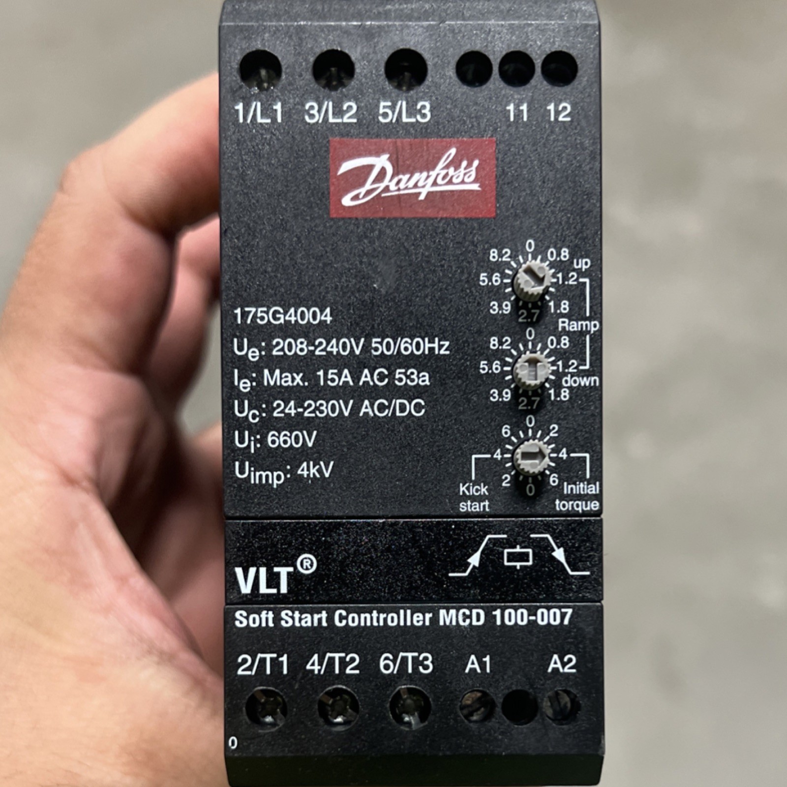 Danfoss MCD 100-007 Soft Start Controller 208-240V 50/60Hz Max 15A 175G4004