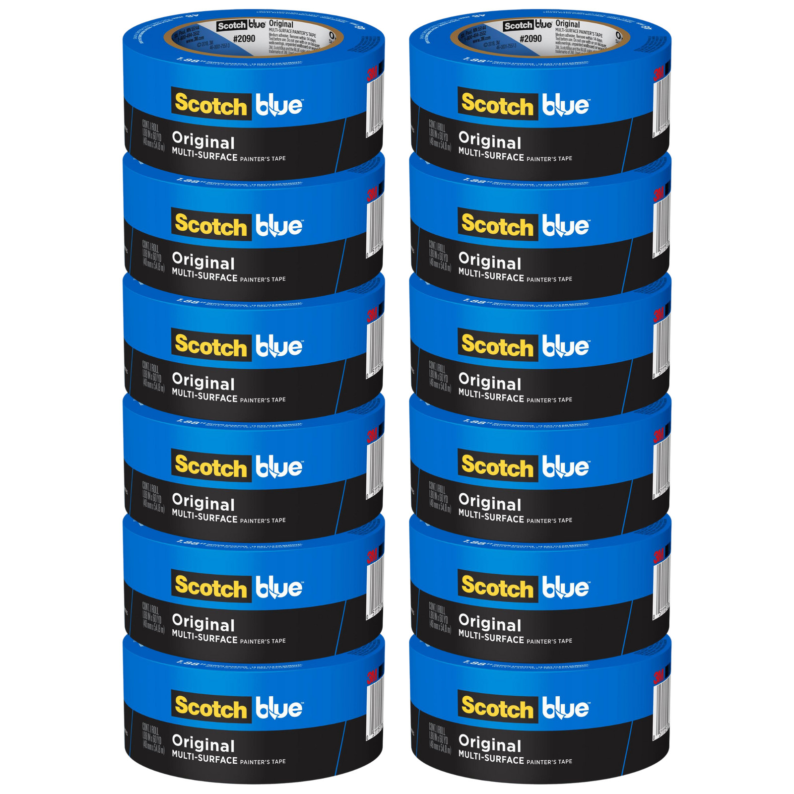 ScotchBlue Original Painter’s Tape (2090): 2 in. x 60 yds. (Blue) [12-pack]
