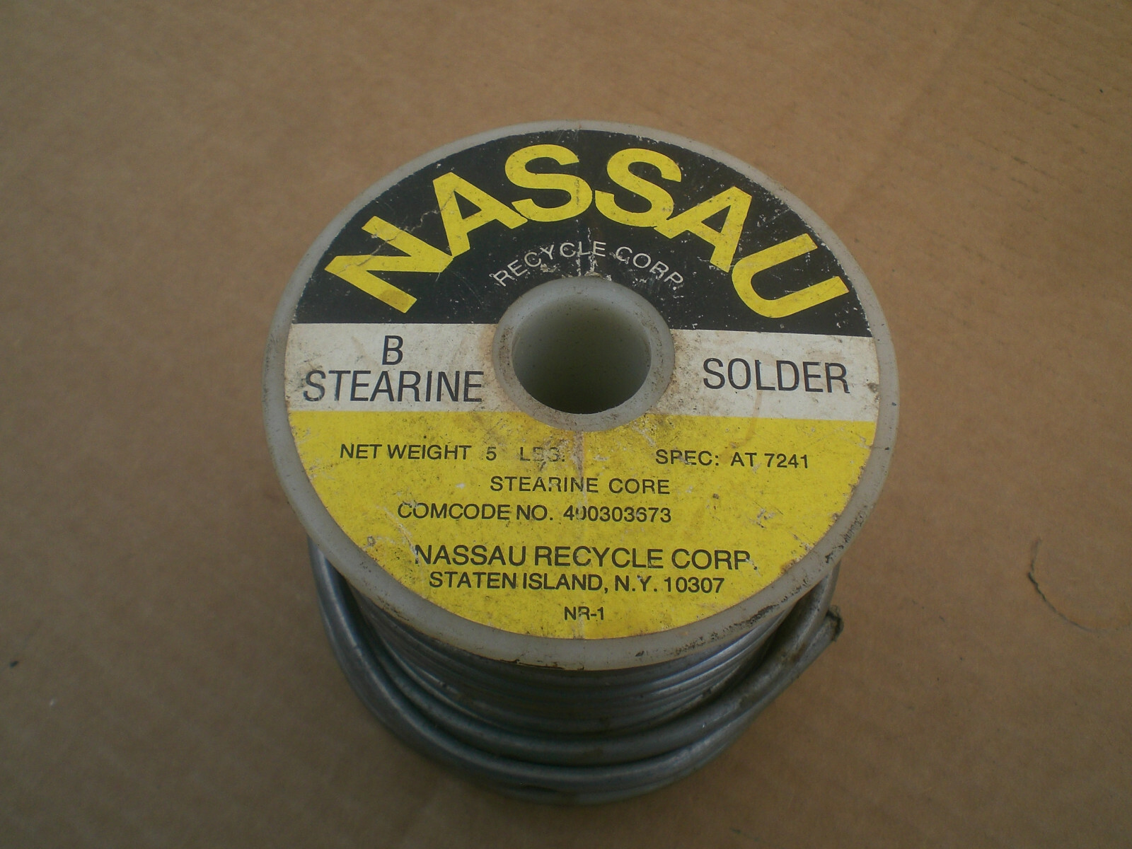 Nassau Stearine core solder roll almost 5Lbs