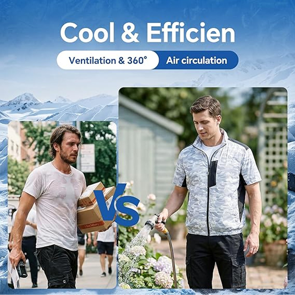 Cooling Vest Jacket w 4 Fans 20000mah Battery Pack Air Conditioner Vests Jacket