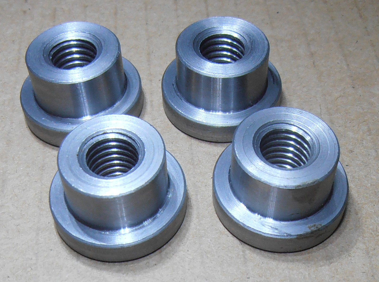 10 Pieces 7/16 x 20 WELD BUNGS THREADED 1018 Steel Low Profile.USA MADE