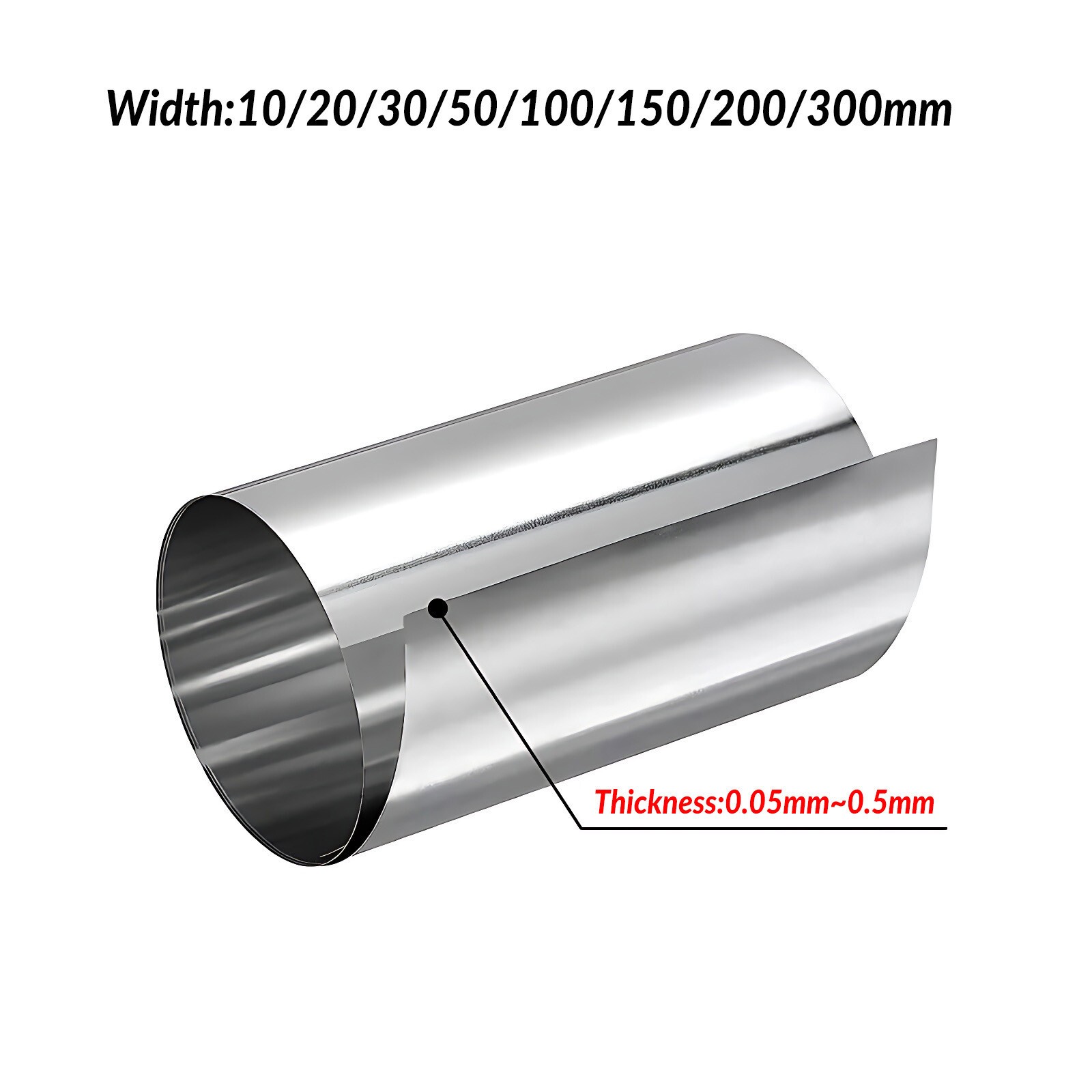 304 Stainless Steel Thin Plate Band Foil Sheet Metal Strip Roll 0.05mm – 0.5mm