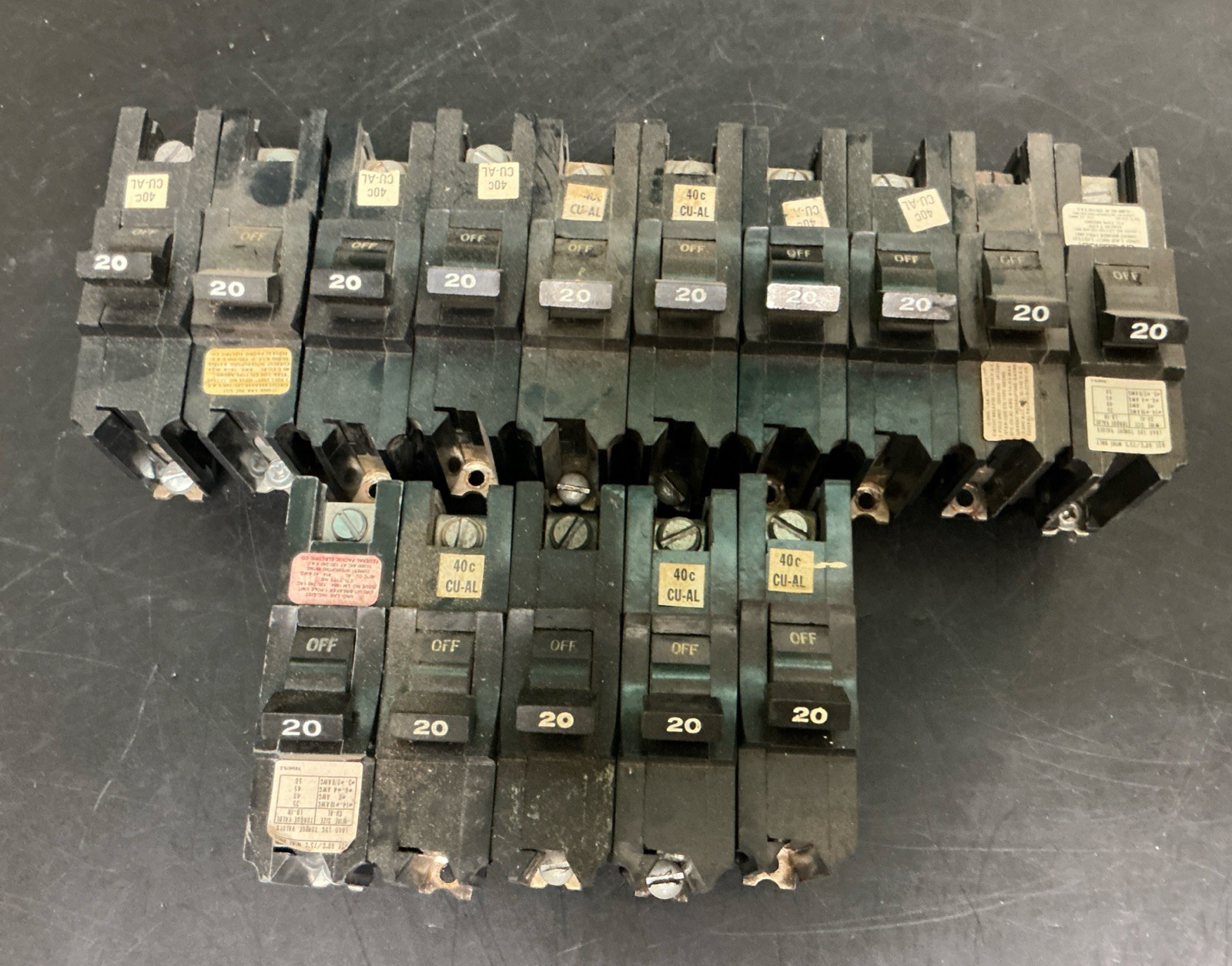 15 Federal Pacific Electric Co. 20 Amp 1 Pole Stab-Lok Type NB Circuit Breakers