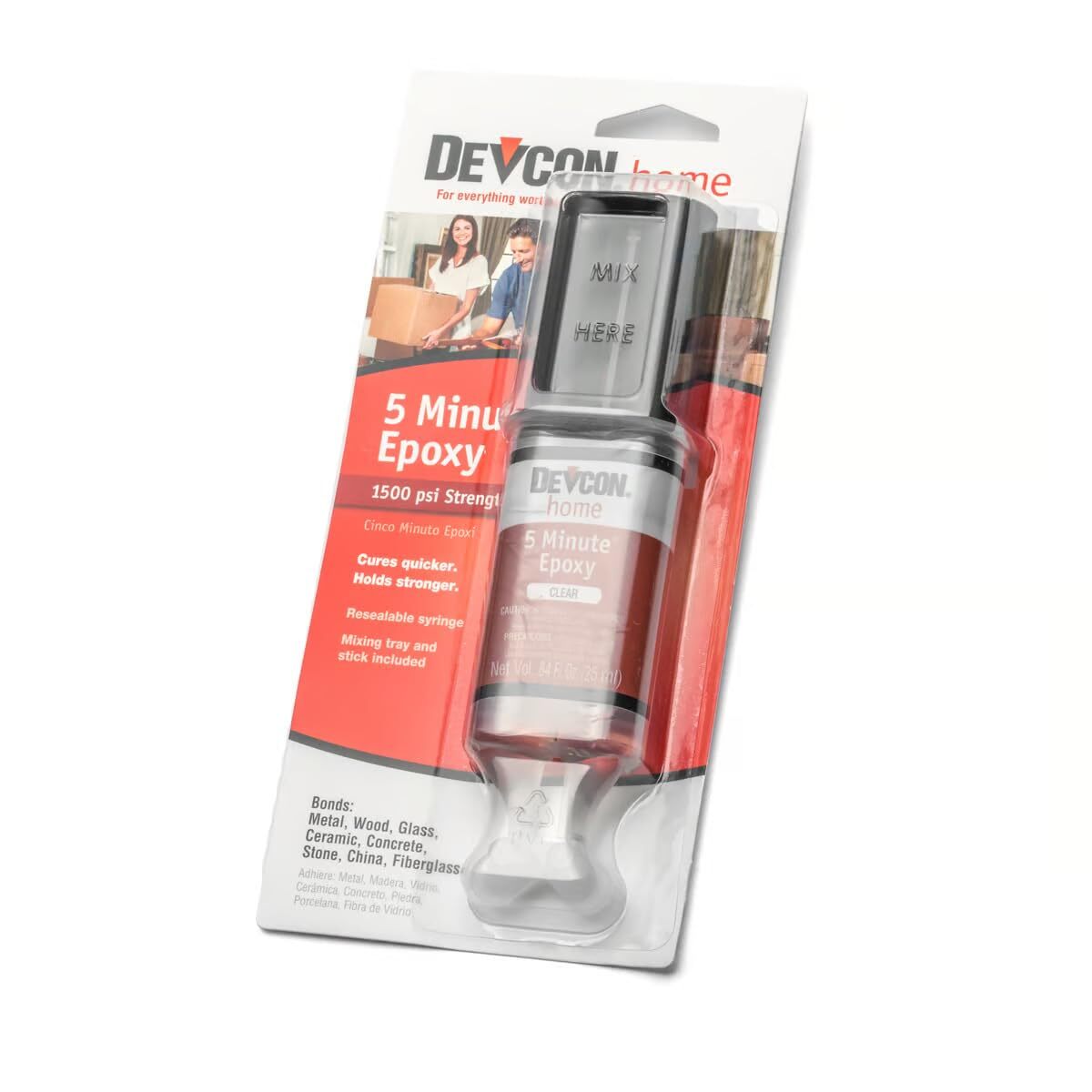 ITW Devcon 20845 Home 5 Minute 0.84 oz, 1-Pack, Clear High Strength Epoxy Anc…