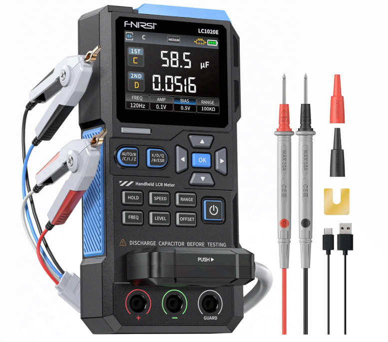 LC1020E 100kHz LCR Meter, ESR/Q/D Tester with 2.8″ Color Display