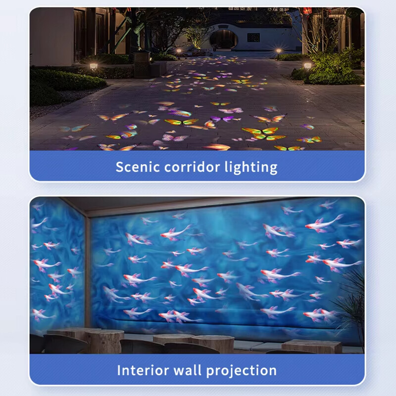 60W-600W Fish Dynamic Effect Pattern Projection Logo Gobo Projector Holiday Gift