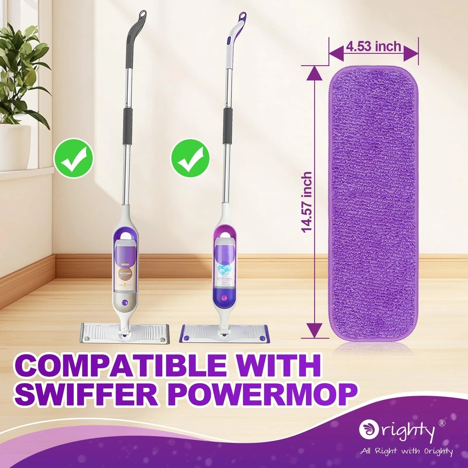 Orighty Reusable Mop Pads for Swiffer PowerMop, 10 Pack Power Mop Pads Refill…