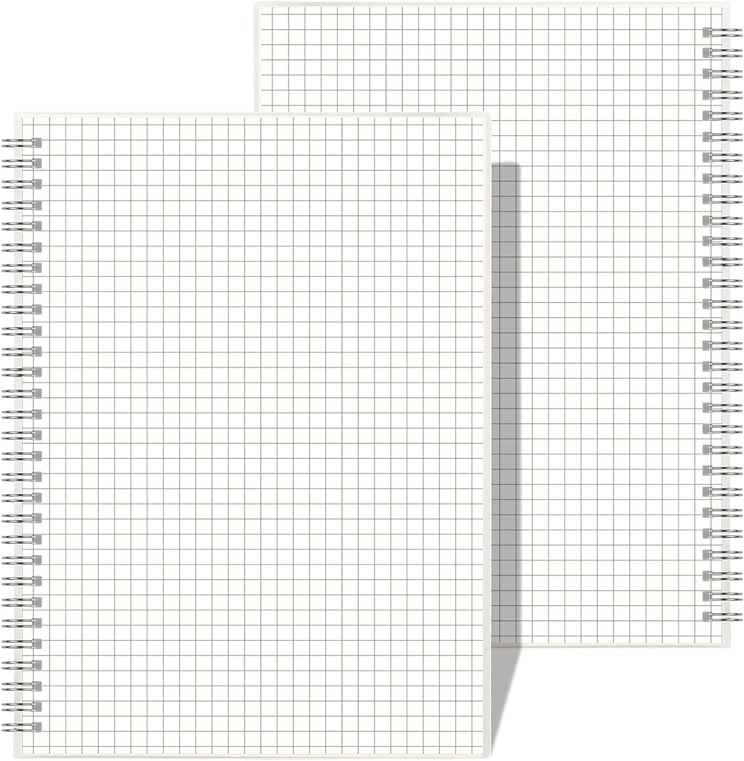 Graph Paper Notebook Spiral 2 Pack – Large B5 Grid Notebook 7.3″X 10″, 100GSM Th