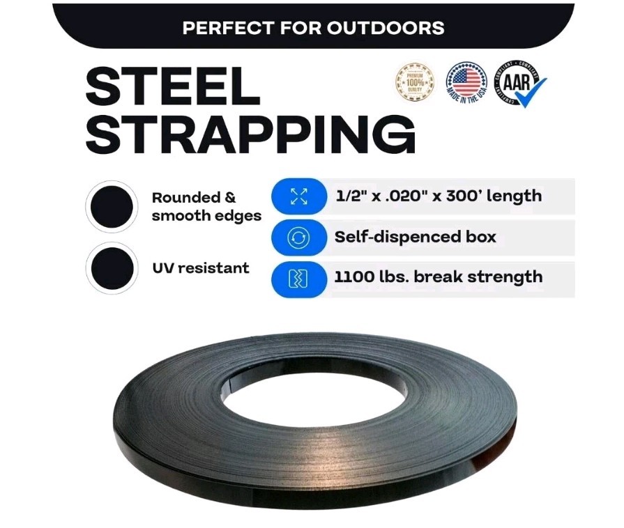 IDL Packaging Portable 1/2″ x 200′ Steel Strapping Kit, 1100 lbs Break Strength