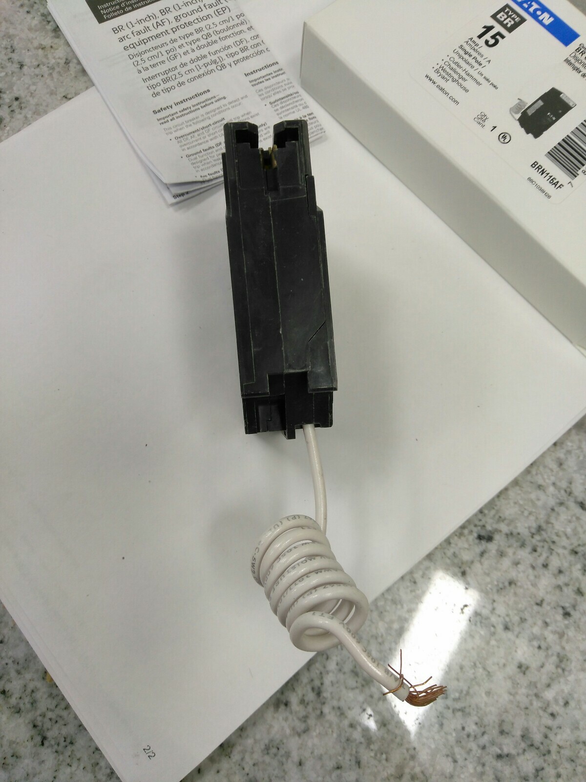 Eaton Cutler-Hammer BRN115AF 15A 120VA , 1P, BR COMBINATION AFCI Breaker(26E2